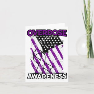 Patriotic Us Flag Drug Overdose Opioid Overdose Aw Card