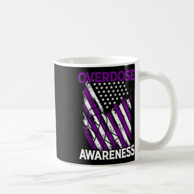 Patriotic Us Flag Drug Overdose Opioid Overdose Aw Coffee Mug (Right)