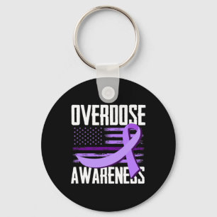 Patriotic Us Flag Drug Overdose Opioid Overdose Aw Keychain