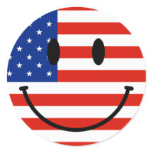 Patriotic US Flag With Smiling Face