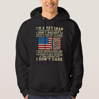 Patriotic US Retired Military Soldier Im a Veteran Hoodie