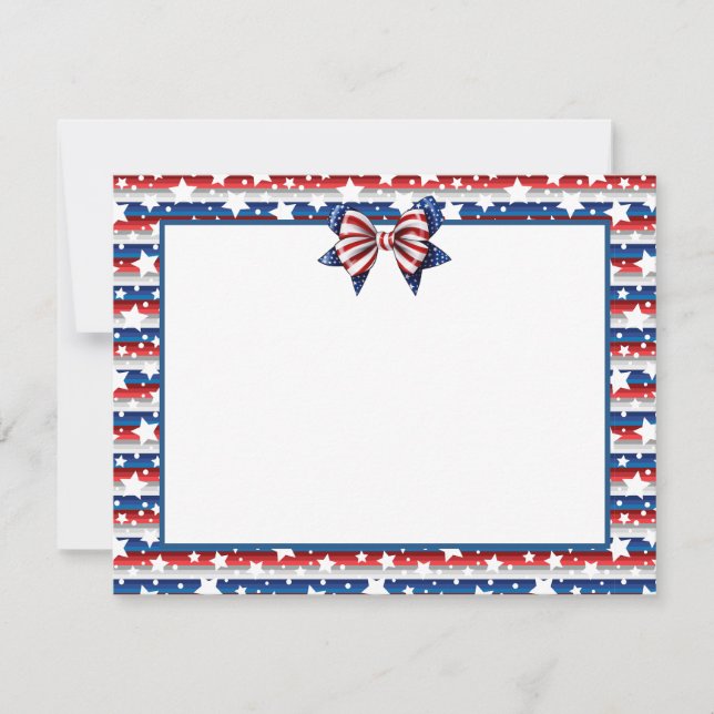 Patriotic US Semiquincentennial Coquette Bow Card (Front)