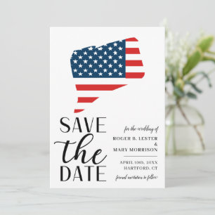 Patriotic US State Connecticut Destination Wedding Save The Date