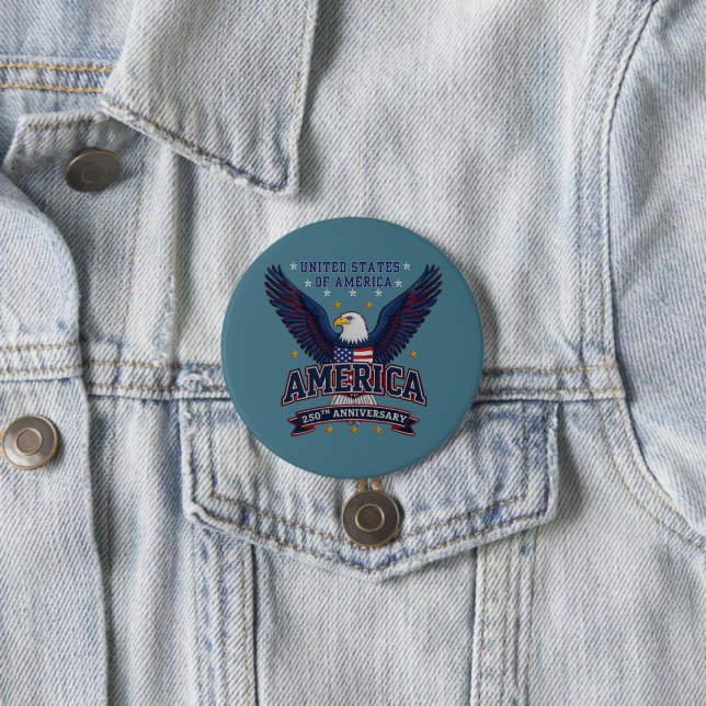 Patriotic USA 250th Anniversary  – Eagle Button (In Situ)