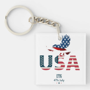 Patriotic USA 250th Anniversary Keychain