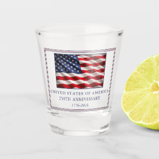 Patriotic USA 250th Anniversary Toast Shot Glass