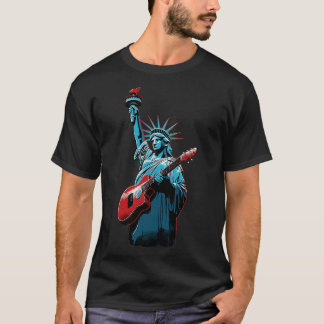 Patriotic USA 4th of July Guitarist Concert Festiv T-Shirt