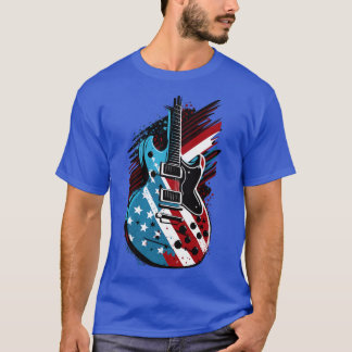 Patriotic USA 4th of July Guitarist Concert Festiv T-Shirt