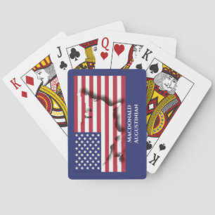 Patriotic USA AMERICA FLAG MAP Personalized Playing Cards