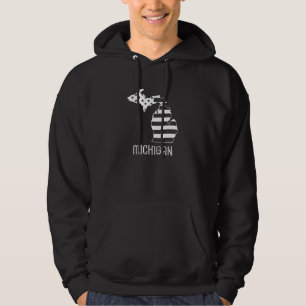 Patriotic Usa American Flag Great Lake State Michi Hoodie