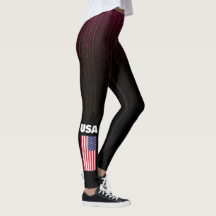 Patriotic USA American flag Leggings
