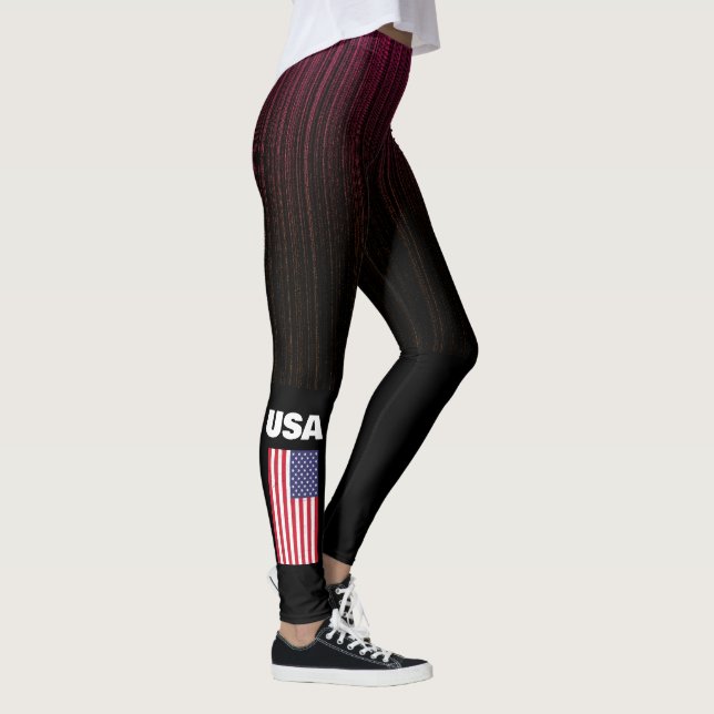Patriotic USA American flag Leggings (Right)