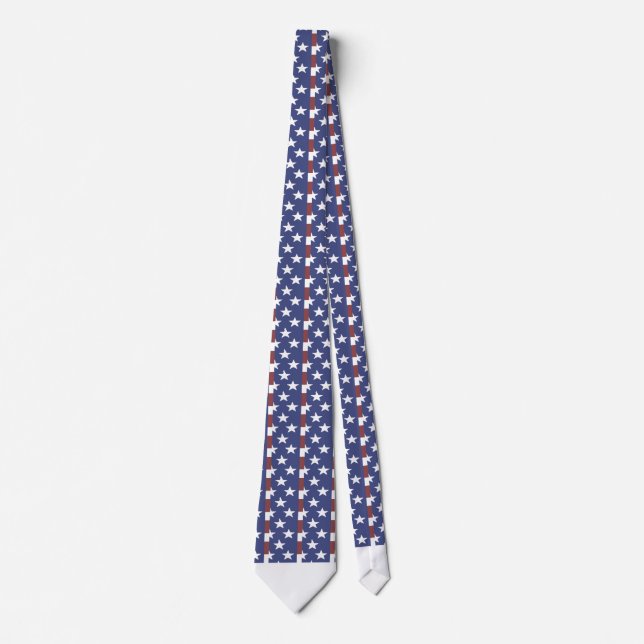 Patriotic USA American Flag Red White Blue America Tie (Front)