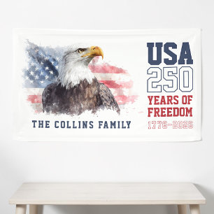 Patriotic USA America's 250th Anniversary Party Banner