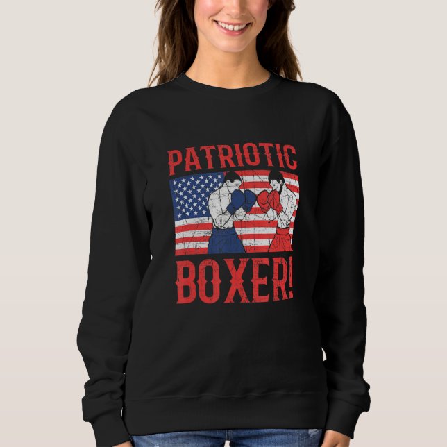 Patriotic Usa Boxer Boxing Sweatshirt (Front)