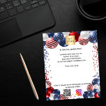 Patriotic USA business logo qr code instagram Flyer<br><div class="desc">Personalize and add your business logo,  name,  address,  your text,  your own QR code to your instagram account. White background,  decorated with balloons in patriotic US colours,  red,  blue and white with stripes and stars.</div>