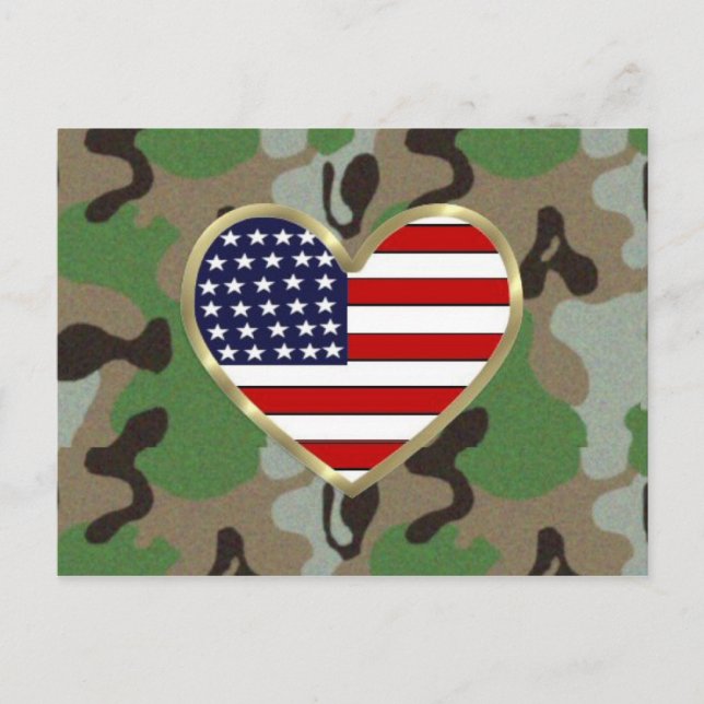 Patriotic USA Camo Postcard (Front)