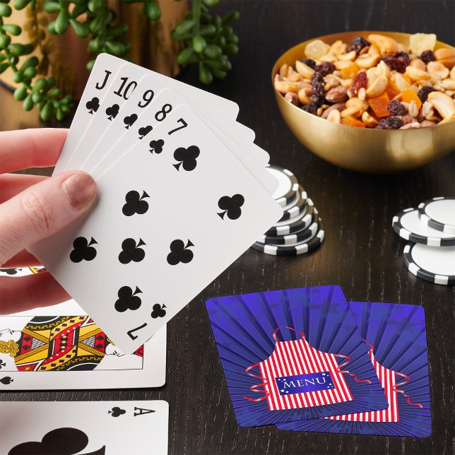 Patriotic USA Chef Red White Blue BBQ Cooking  Playing Cards (Creator Uploaded)