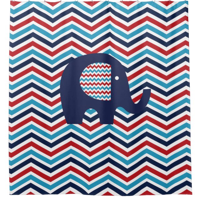 Patriotic USA Chevron Stripes Elephant (Front)