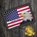 Patriotic USA, Eagle, American Flag fashion Trifold Wallet<br><div class="desc">WALLETS: Patriotic fashion with American Flag,  Eagle & United States of America - love my country,  fathers day,  travel USA,  patriots / sports fans</div>