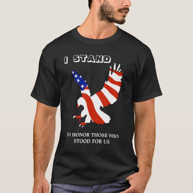 Patriotic USA Eagle I Stand T-Shirt (Front)