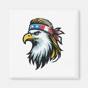 Patriotic Usa Eagle Mullet American Flag - 4th Of  Magnet