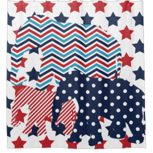 Patriotic USA Elephant Trio
