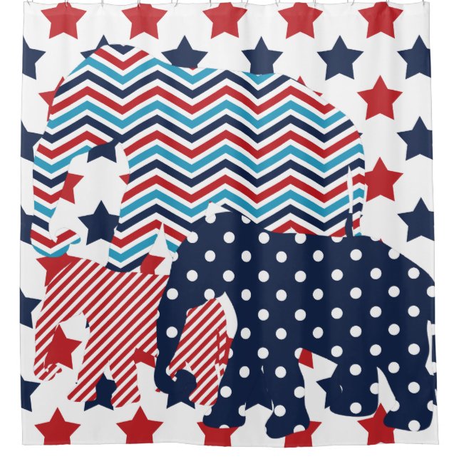 Patriotic USA Elephant Trio (Front)