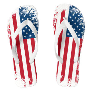 Patriotic USA Flag Adult Flip Flops