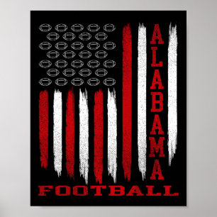 Patriotic Usa Flag Alabama Football Season Party  Poster
