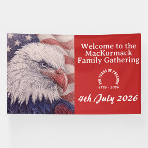 Patriotic USA Flag America 250 Years 1776 2026  Banner