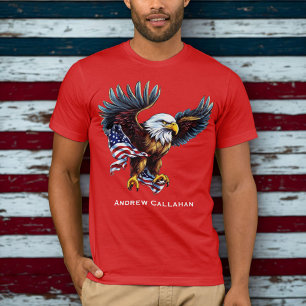 Patriotic USA Flag American Bald Eagle 4 of July T-Shirt