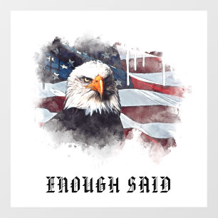 *~* Patriotic  USA Flag American Bald EAGLE AP16 Window Cling