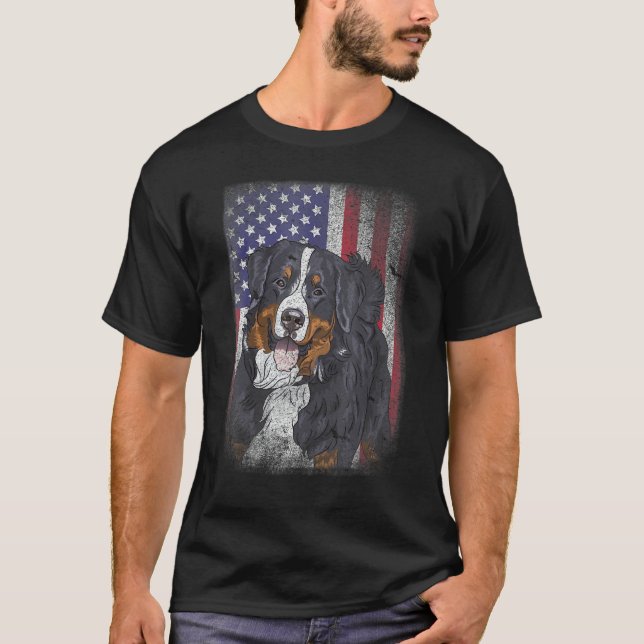 Patriotic USA Flag Australian Shepherd for Lab Own T-Shirt (Front)