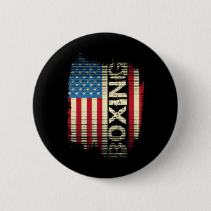 Patriotic Usa Flag Boxing Kickboxing Kickboxer Gym 2 Inch Round Button