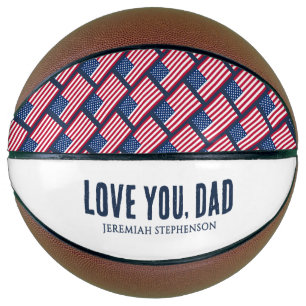 Patriotic USA Flag Custom Name Father's Day Basketball