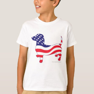 Patriotic USA Flag Dachshund T-Shirt