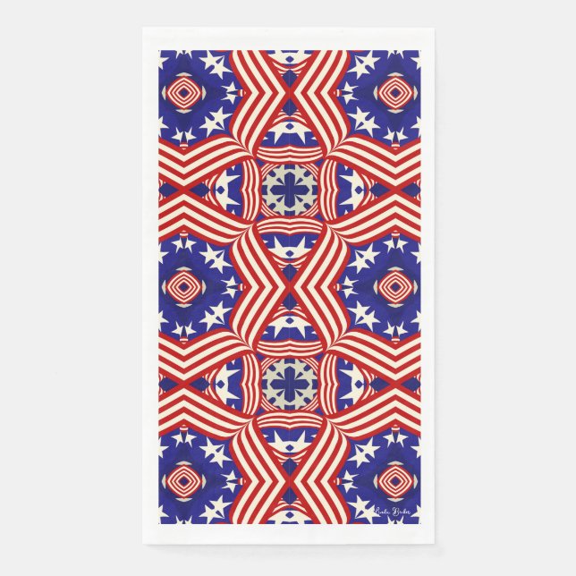 Patriotic USA Flag Design Napkin (Front)