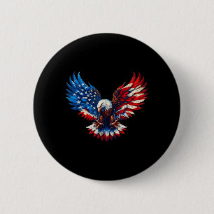 Patriotic Usa Flag Dom Bird Artwork For Men Women 2 Inch Round Button