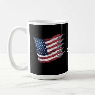 Patriotic USA Flag Fighter Jets 4th of July  Coffee Mug