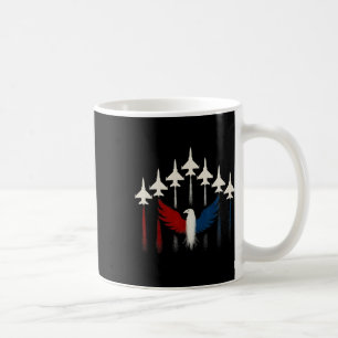 Patriotic Usa Flag Fighter Jets 4th Of July Eagle  Coffee Mug