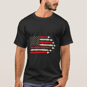 Patriotic Usa Flag Fighter Jets Airplane 4th Of Ju T-Shirt
