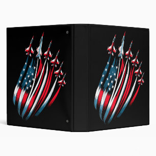 Patriotic USA Flag Fighter Jets Boys 4th of July  Binder