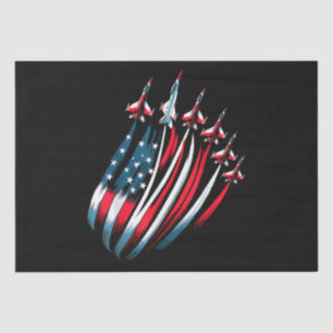 Patriotic USA Flag Fighter Jets Boys 4th of July Tissue Paper