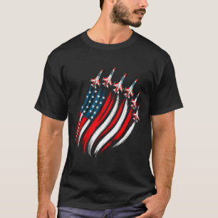 Patriotic Usa Flag Fighter Jets Boys Mens 4th Of J T-Shirt