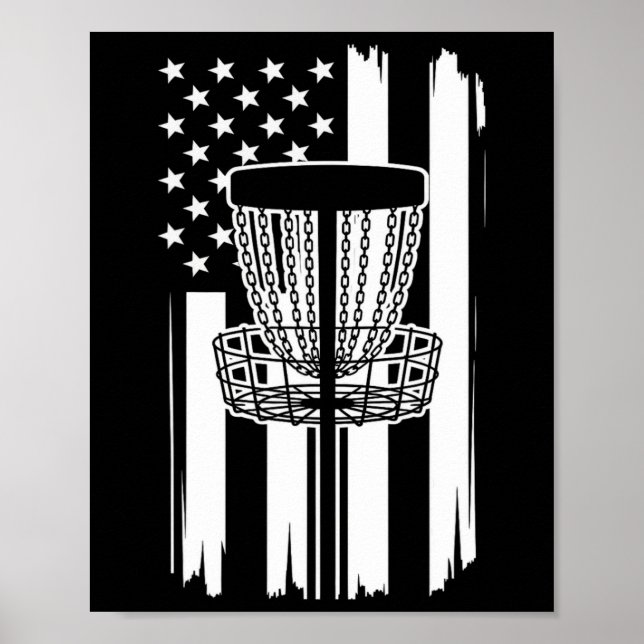 Patriotic Usa Flag Frisbee Golf Player Disc Golf _ Poster (Front)