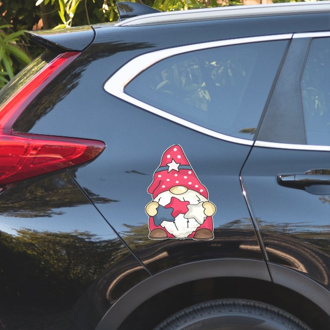 Patriotic USA Flag Garden Gnomes Stars Strips #1 (Car Side)