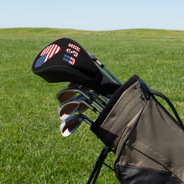 Patriotic USA Flag Golf Club Head Cover (In Situ)
