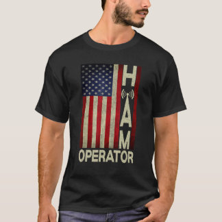 Patriotic Usa Flag Ham Radio Amateur Radio Operato T-Shirt
