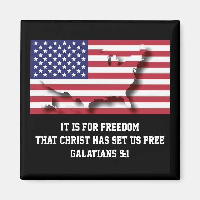 Patriotic USA Flag Magnet (Front)